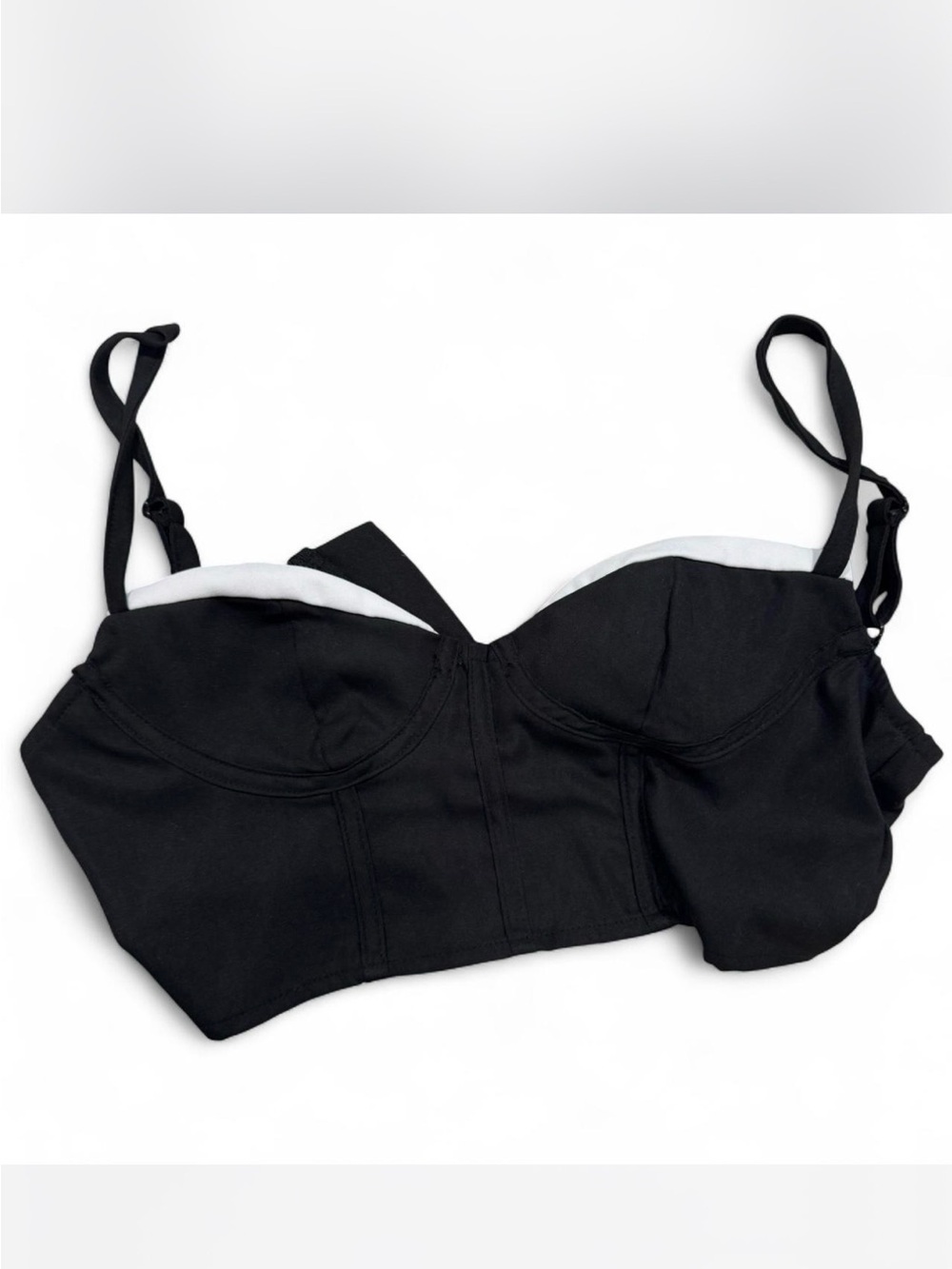 SHEIN Black Longline Underwire Top with Adjustable Straps